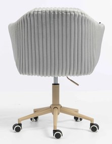 HR832K Scaun Gri Teddy Cord cu Bază Crem