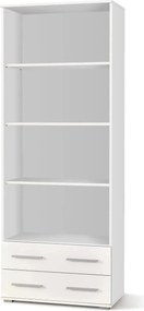 Biblioteca LIMA, alb, PAL laminat, 77x40x200 cm