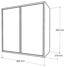 Boxie 2 uși dulap de perete 80x80x37 cm roz
