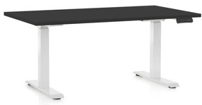 Masa inaltime reglabila OfficeTech C, 140 x 80 cm, bază albă, negru