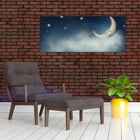 Tablou - Luna cu stele (120x50 cm)