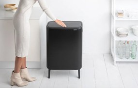 La mâna a doua: Cos pentru gunoi Brabantia Bo Touch Hi 1001260, 60 L, Inaltat, Deschidere lina si silentioasa, Negru mat