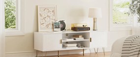 COATV2 - Comoda TV, 137 cm, living, dormitor - Alb / Negru