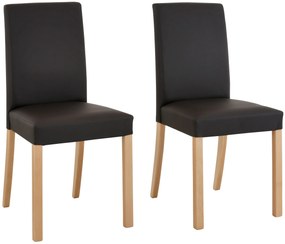 Set 4 scaune imitatie de piele maro Nina 44/52,5/90 cm
