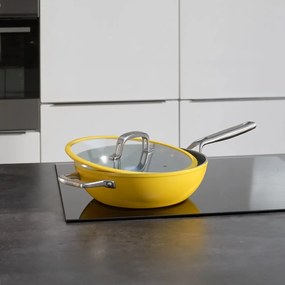 Tigaie tip wok cu capac/cu suprafață ceramică ø 28 cm Meda 3.0 – FABINI