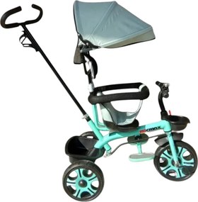 Tricicleta cu copertina detasabila NOVOKIDS™ My first Trike, Roti din spuma cauciucata, Maner de ghidaj pentru parinti, Cadru metalic, Dimensiuni