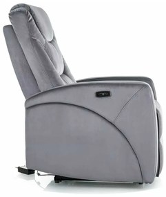 Scaun reclinabil Kronos Velvet, gri