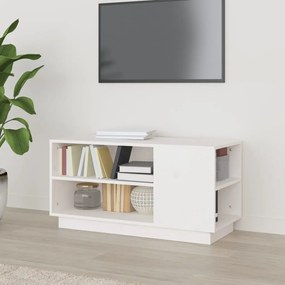 814405 vidaXL Comodă TV, alb, 80x35x40,5 cm, lemn masiv de pin