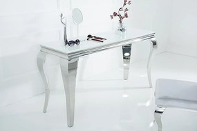 Consola Modern Barock 145cm, alb/ argintiu