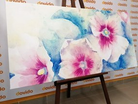 Tablou flori în acuarelă roz