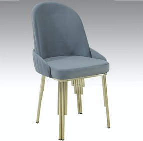 Scaun ,tapitat culoare blue si piciore metal