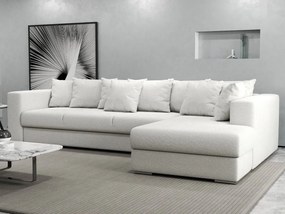 Colțar extensibil dumonde cu ladă de depozitare si sezut confortabil din spuma high-density, Gloria Euphoria Ivory II 320x183 cm