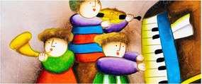 Tablou - Muzicanții, pictură (120x50 cm)