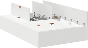 vidaXL Cadru de pat cu depozitare Alb 120 x 200 cm Lemn compozit