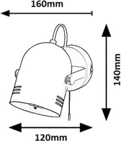 Rabalux 7012 - Lampă spot MINUET 1xE14/15W/230V