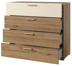 Comodă Verdeene (stejar sălbatic + bej). 1091834