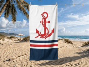 Prosop de plaja XXL cu uscare rapida CAPTAIN alb 150 x 210 cm, 100% microfibra