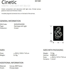 Tablou de perete decorativ cu iluminat Cinetic