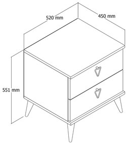 Măsuță de noptieră Versa-Ce White