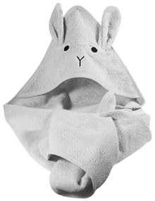 Prosop cu glugă pentru copii gri din bumbac 76x76 cm Rabbit – Kindsgut