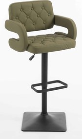 HR8403KW Scaun Khaki Piele Ecologica Premium Soft cu Bază Neagră