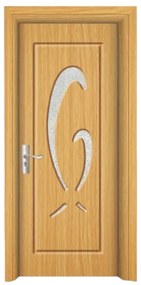 Usa Interior din MDF Novo Doors ND219, Cadru din Lemn Masiv, Geam Sablat, KIT COMPLET, Toc , Manere si balamale incluse (Culoare: Nuc, Toc: Fix,