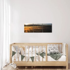 Tablou cu cer (cu ceas) (90x30 cm)