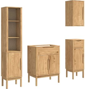 vidaXL Set de mobilier pentru baie cu sertar FLORO 4 pcs Maroniu cerat