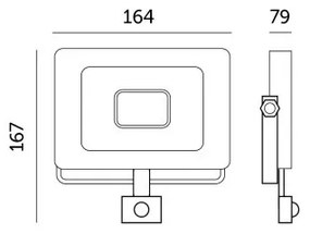 Proiector LED cu senzor LED/30W/230V 6500K IP44