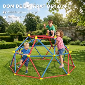 Outsunny Cadru de catarat, Jungle Gym, Turn geometric de catarat in aer liber cu rama din otel rezistenta la rugina | Aosom Romania