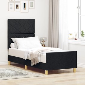 vidaXL Cadru de pat, negru, 80x200 cm, textil