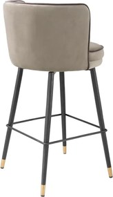 Scaun de bar pivotant design LUX Grenada Counter, catifea Savona greige