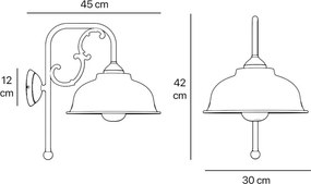 Aplica de perete exterior IP44 realizat manual din alama Lipari