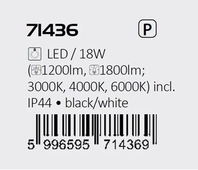Plafoniera pentru baie, Protectie IP44 Alenzo D-30,5cm negru, alb