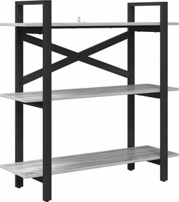 vidaXL Raft pentru cărți Gri Sonoma 100 x 33,5 x 102 cm Lemn compozit
