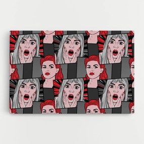 Tablou Canvas, 80x120cm, Dormitor si Living, Moderne, Pop, Grey Red Pop Art