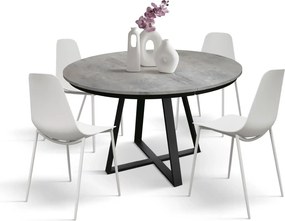 Masa Melania rotunda extensibila 120 cm - GRI CIMENT