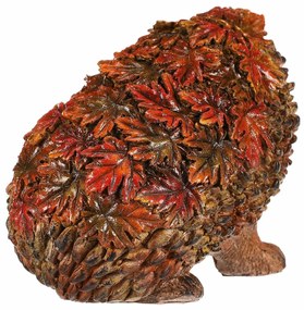 Decorație de toamnă Arici cu frunze, 22 x 13 x 15cm, poliresină