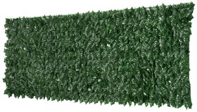 Gard Artificial Outsunny, gard verde din PE Anti-UV, Verde Inchis 300x100cm | Aosom RO