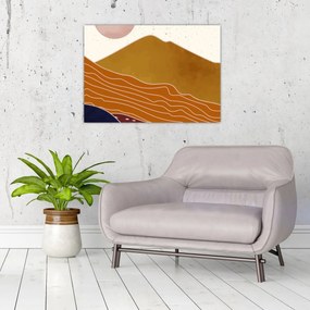 Tablou pe sticlă - Muntele de design Spacefrog N⁰1 (70x50 cm)