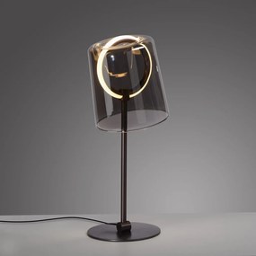 Veioza moderna LED 2700K, sticla, maro fumuriu, Zula