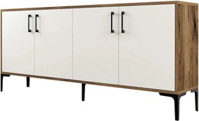 Comoda Kiev, alb/nuc, PAL melaminat, 180x35x78 cm