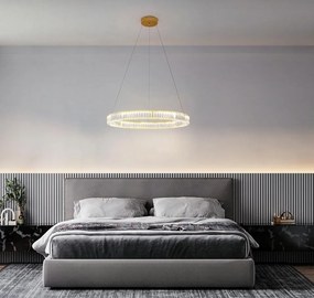 Lustra suspendata LED design ambiental Ring auriu 100cm