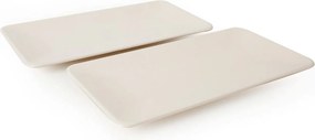 Set 2 platouri 275KRM1896, crem, ceramica, 33x17 cm