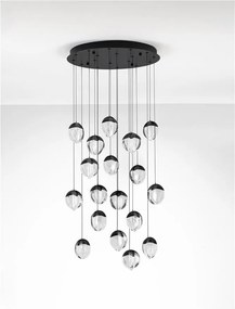 Lustra cu 18 pendule LED ALICIA negru