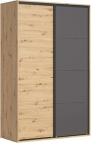 Dulap FLEX, stejar artisan/gri grafi, PAL, cu 2 usi, 150x66x240 cm