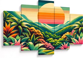 Tablou - Apus de soare multicolor (150x105 cm)