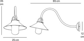 Aplica de perete exterior design industrial Giada