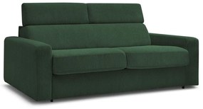 Canapea verde-închis extensibilă cu tapițerie din catifea reiată 195 cm Monaco – Bobochic Paris