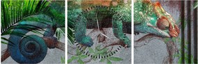 Tablou - Cameleon (cu ceas) (90x30 cm)